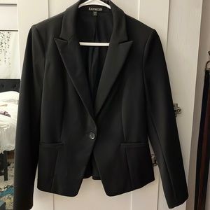Express Black Blazer Extreme Stretch Peak Lapel S